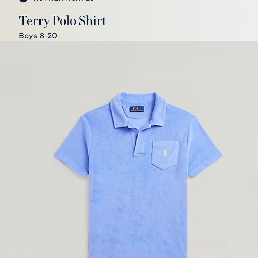 Boy’s Polo by Ralph Lauren Light Blue Terry Polo Shirt
